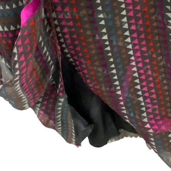 Saja 100% Silk Sleeveless Pink Brown Dress Size 8 - Picture 4 of 12